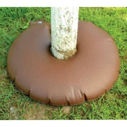 75 liter round tree watering bag, brown PVC, for slow and even watering of trees