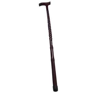 IdeallStore® Old School wooden walking stick, brown, 87 cm, angled view - Sétabot