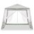 Ikonka Градинска беседка със заключваща се странична стена, мрежа против комари 2.4x2.4m - бяла 118955245