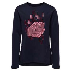 LEGO Tanya long-sleeved t-shirt for girls, navy blue with pink 'Brick Up' print - Kids' Sweater