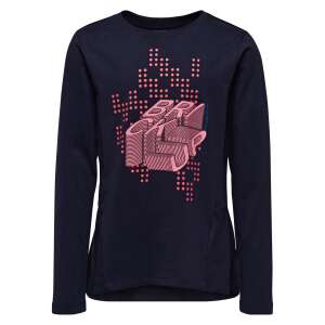 LEGO Tanya long sleeve t-shirt for girls, navy blue with pink Brick Up print - Kids' Sweater