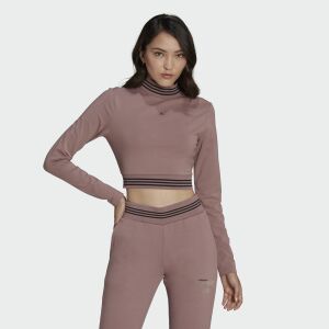 Adidas Grena Crop Top Long Sleeve Blouse - Size 38 - Stylish Women's Top - Adidas Women's Sweater