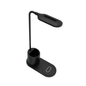 Lampă de birou Rebeltec W600 neagră cu încărcare wireless și suport pentru stilou - Încărcătoare wireless