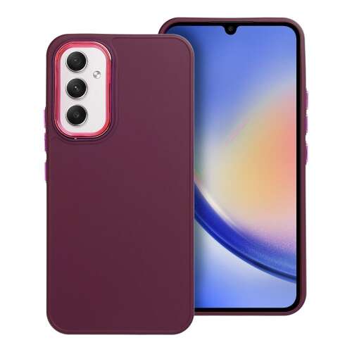 Husa pentru telefon Samsung Galaxy A05s, spate din plastic de culoare violet închis cu cadru din silicon