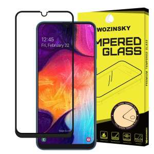 Samsung Galaxy M10 edzett üveg kijelzővédő fólia fekete kerettel, teljes képernyős lefedettség, 9H keménység, karcálló, ujjlenyomat-gátló, könnyen telepíthető - Wozinsky
