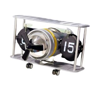 Retro repülőgép óra, analóg, klasszikus design, Automatikus visszatérés, fém, szürke