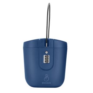 BRAGUS Travel Safe, 3-Digit Code, Portable, Retractable Steel Cable, Ample Storage, Compact and Lightweight, ABS, Blue 128984467 - Security Safe