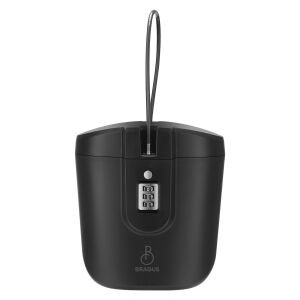 BRAGUS Travel Safe, 3-digit code, portable, retractable steel cable, ample storage, compact and lightweight, ABS, Black 128982109 - Security Safe
