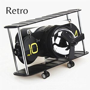 Retro repülőgép óra, analóg, klasszikus design, Automatikus visszatérés, műanyag, fekete-sárga