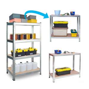 Humberg 2db Fém ipari polcrendszer MDF lapokkal 180x90x40cm - 875kg teherbírás