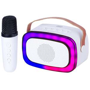 Difuzor Karaoke Bluetooth Portabil Trevi XR8A01 Mini Party cu Microfon, Alb - Trevi