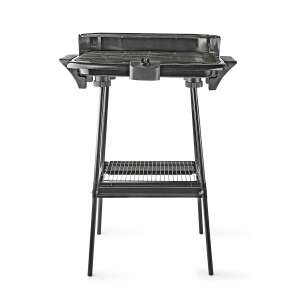 Nedis elektromos állványos grill 2000w, 2 az 1ben asztali grill, kerti állvánnyal,hordozható grillsütő termosztáttal BBQE111BK 92500083 