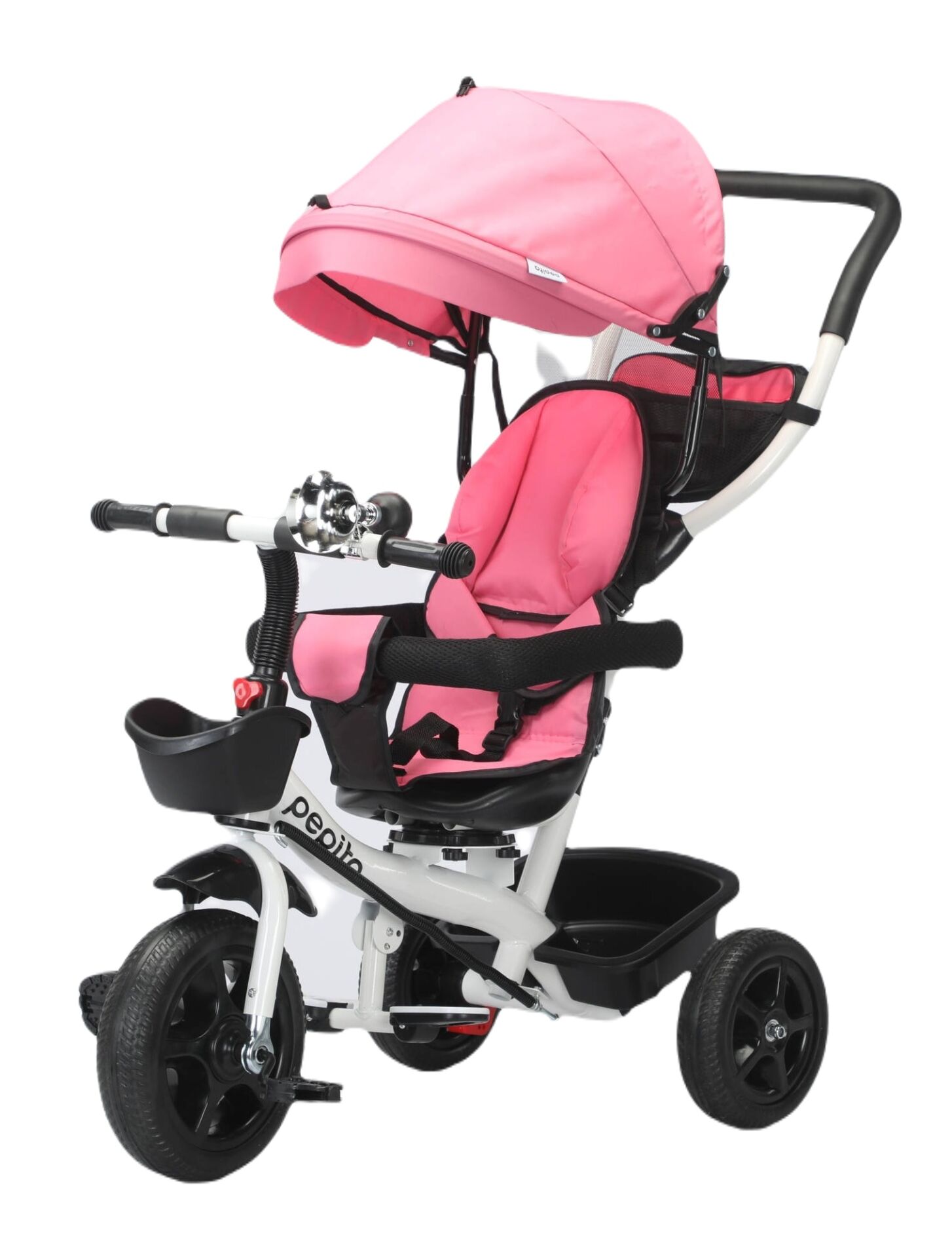 Pepita 360°-ban forgatható Tricikli dudával, tolókarral és kosárr... Pepita 360°-ban forgatható Tricikli dudával, tolókarral és kosárr...