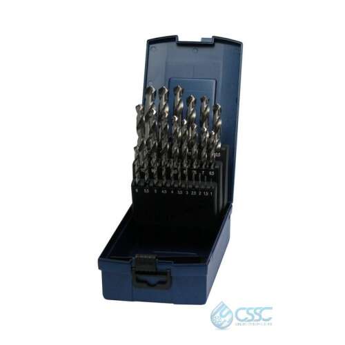 HSS-E kobalt fúrókészlet, 25 darab, 1,0-13,0 mm, kék műanyag dobozban