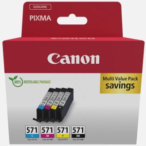 Canon CLI-571 Ink Cartridge Multipack, Cyan, Magenta, Yellow, Black - Canon Ink cartridge
