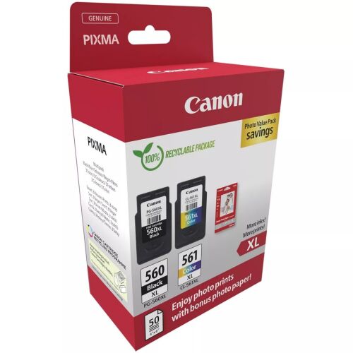 Canon PG-560XL CL-561XL Ink Cartridge Multipack with Photo Paper