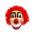 Lustige Clown-Gesichtsmaske mit roter Nase und Haaren