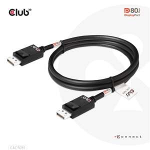 Club 3D DisplayPort 2.1 kétirányú VESA DP80 tanúsított kábel 4K120Hz, 8K60Hz vagy 10K30Hz M/M 1.2m - Club3D