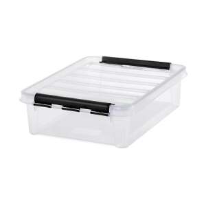 SMARTSTORE Classic 14 8 literes átlátszó műanyag tárolódoboz fekete fogantyúkkal - SMARTSTORE