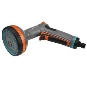 Gardena Comfort Multi-Jet Spray Nozzle, grey and orange, 5 spray patterns - Sprinkler Head