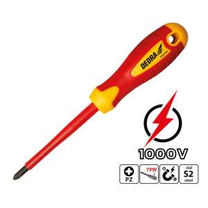 DEDRA Szigetelt Csavarhúzó PZ0 - 60mm - 1000V