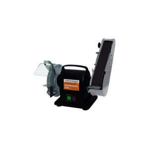 Köszörűkorongos és szalagcsiszoló asztali köszörű 200W, 150x20x12,7, szalagméret 50x686, elektromágneses biztonságikapcsoló