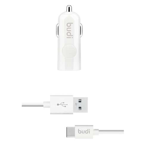 Budi Autoladegerät mit LED-Anzeige und USB Typ-C Kabel