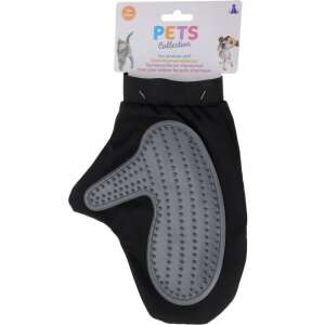 Pets Collection Mănușă pentru îndepărtarea blănii pentru câini și pisici, mănușă de îngrijire neagră cu peri din silicon - Perie pentru animale, mașină de tuns, foarfece, mașină de tăiat gheare