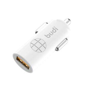 Încărcător auto Budi cu indicator LED, alb, 1 port USB - Incarcatoare auto