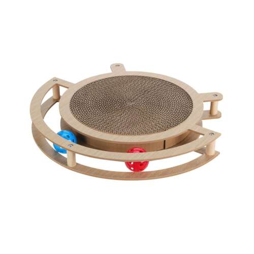 Interactive Cat Scratching Post with Two Balls 39x33.5x4.5cm