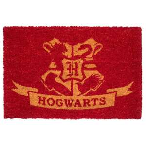 Covor de intrare Harry Potter Hogwarts cu blazonul Hogwarts și cuvântul Hogwarts pe o panglică - Covorașe intrare
