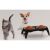 Pets Collection Dupla elevated double pet feeder with silicone bowls, 17 cm, with dog and cat