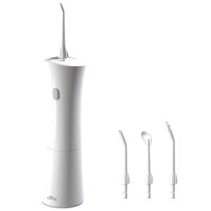 Media-Tech portable dental water flosser, white, with 3 different nozzles - Mouth shower