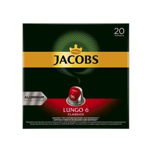 Jacobs Lungo 6 Classico Nespresso kompatibilis kávékapszulák, 20 db