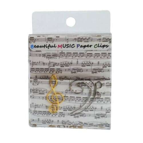 12 darabos zenei gémkapocs, 6 arany hegedűkulcs és 6 ezüst basszuskulcs, remek ajándék zenekedvelőknek