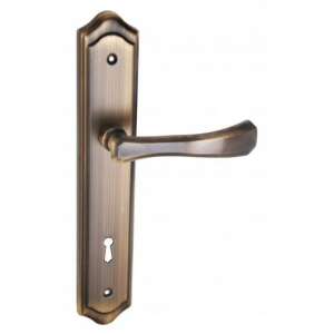 Riviera Antik door handle with keyhole, brushed finish, 55mm - Gomboss Door Knobs & Handle
