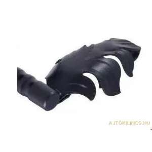 Black forged door handle with leaf design - Door