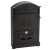 Black metal mailbox with a crest design, perfect for adding a touch of elegance to your home