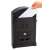 Black metal mailbox with a crest design, perfect for adding a touch of elegance to your home