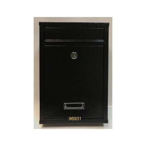 Black Wall-Mounted Postbox 92570541