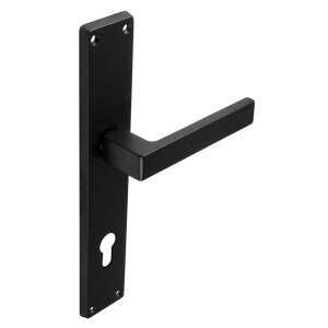 Black door handle with keyhole, Parisienne Fekete 55 mm BB - Open shutter
