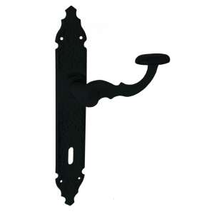 Black forged iron door handle with a curved lever, 88 mm BB, Hamburg Íves Fekete szín - Door