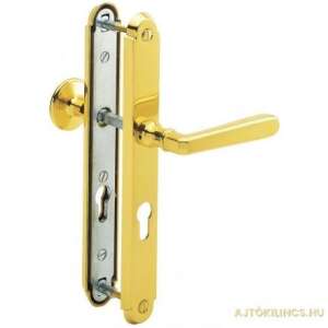 Alt Wien brass door handle with security cylinder protection, 90 mm PZ knob/lever - Door