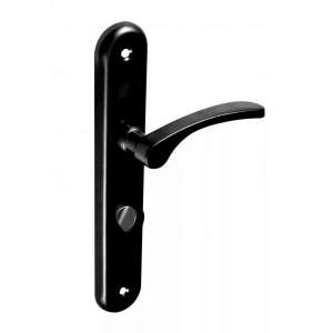 Kľučka dverí WC Lana čierna so štítom - Gule a kľučky dverí