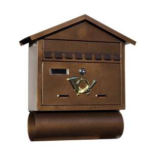 Cutie poștală Spi 3 cu tub pentru ziare, bronz antic - Cutii postale