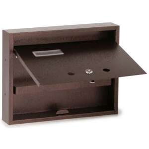 Bronze mailbox with nameplate, keyhole and slot for mail, Florida model, open - Mailbox
