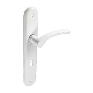 Klamka do drzwi Lana Biała z szyldem, 88mm BB, Dźwignia aluminiowa - Perfekto Gałka i klamka do drzwi