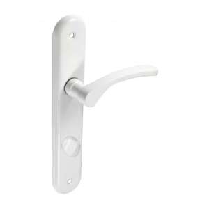 White aluminum door handle, Lana Pajzsos Fehér 55 mm WC, modern and classic design - Perfekto