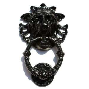 Black lion head door knocker - Gomboss