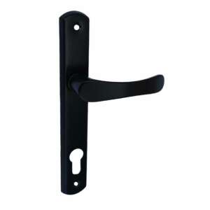 Čierna kľučka na dvere Larina s otvorom pre kľúč, úzky štít - Výstavba&Renovácia